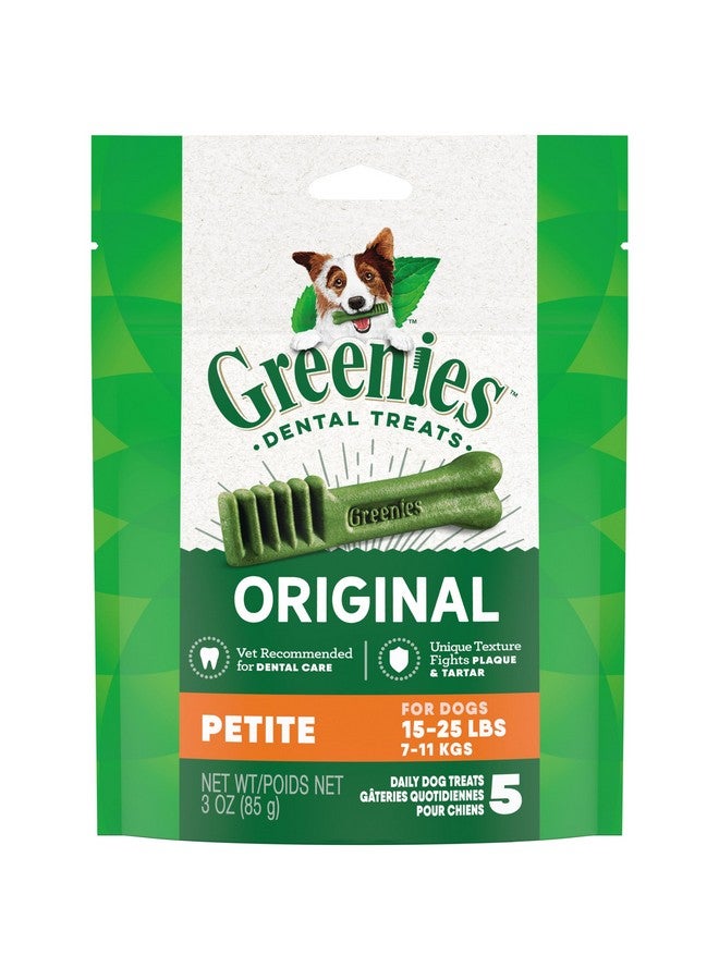 Greenies Original Petite Natural Dental Care Dog Treats, 3 oz. Pouch (5 Treats) - Image 1