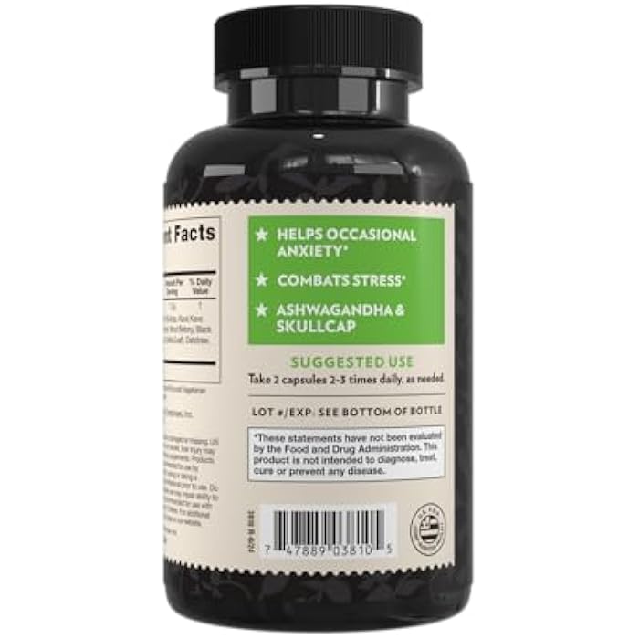 Crystal Star Relax (60 Capsules) - Helps Calm Nerves with Ashwagandha, American Skullcap and Kava Kava - Non-GMO - Image 2