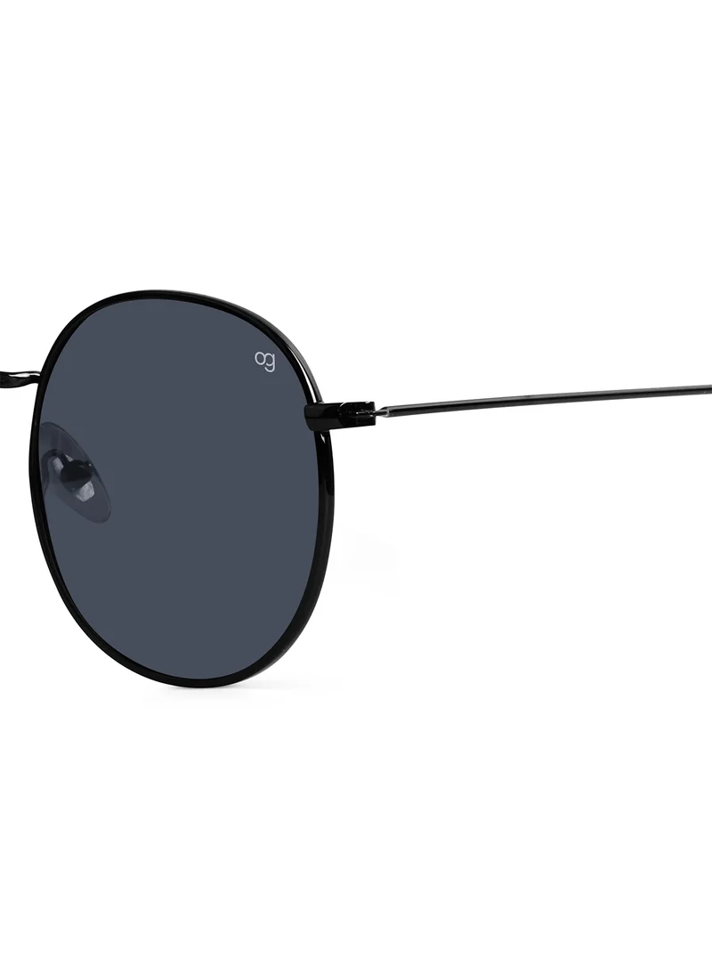 Woggles Black Polarized Round Sunglasses