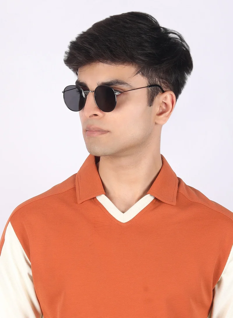 Woggles Black Polarized Round Sunglasses