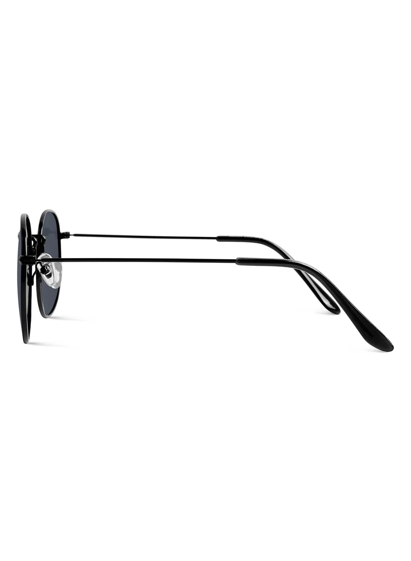 Woggles Black Polarized Round Sunglasses