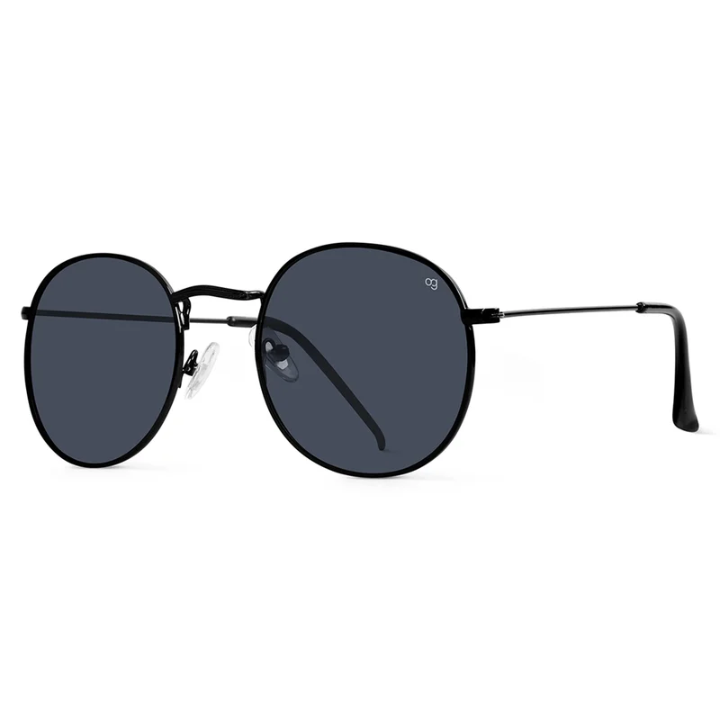 Woggles Black Polarized Round Sunglasses