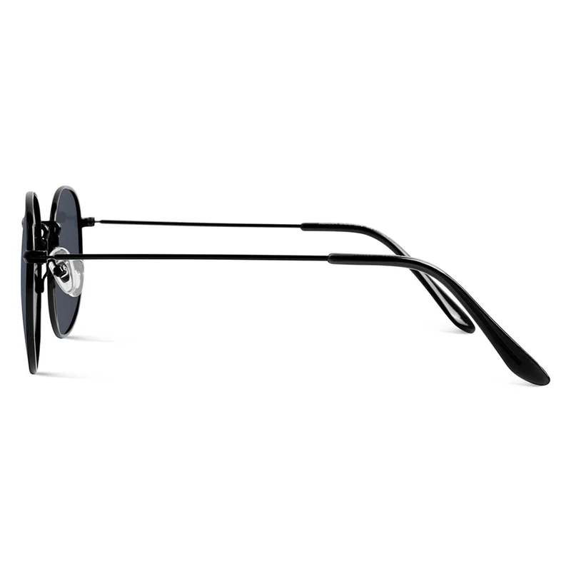 Woggles Black Polarized Round Sunglasses
