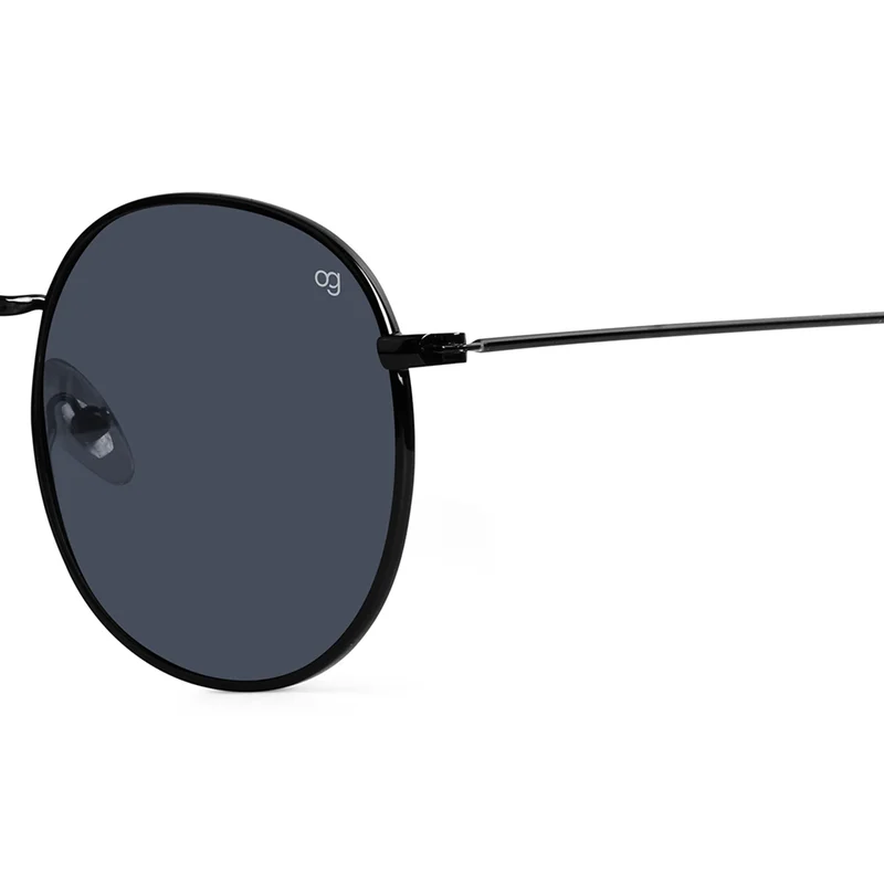 ووجلز Black Polarized Round Sunglasses
