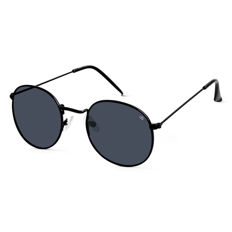 ووجلز Black Polarized Round Sunglasses