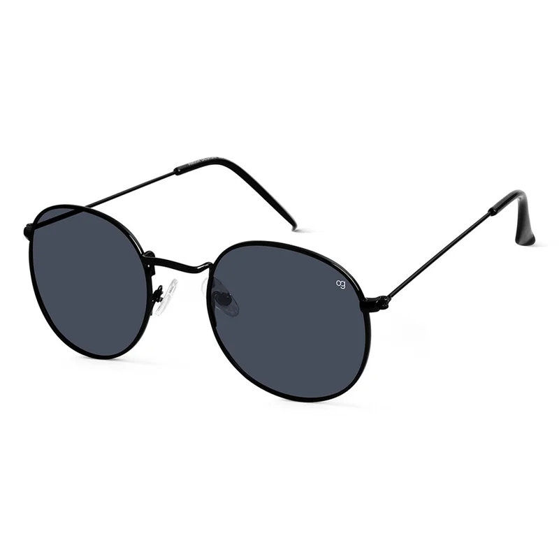 Woggles Black Polarized Round Sunglasses