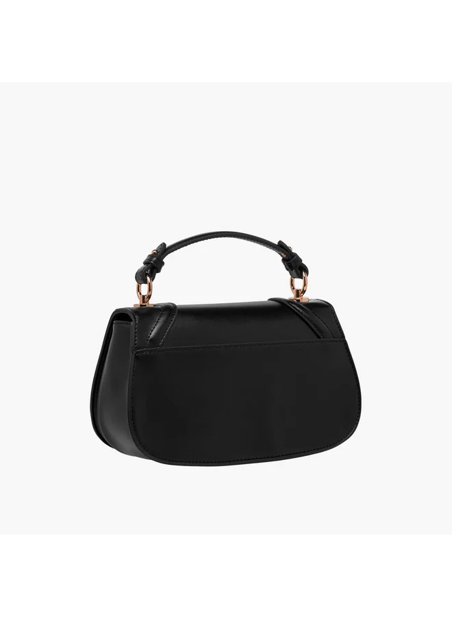 Celeste Women Solid Crossbody Bag with Detachable Strap and Flap Closure