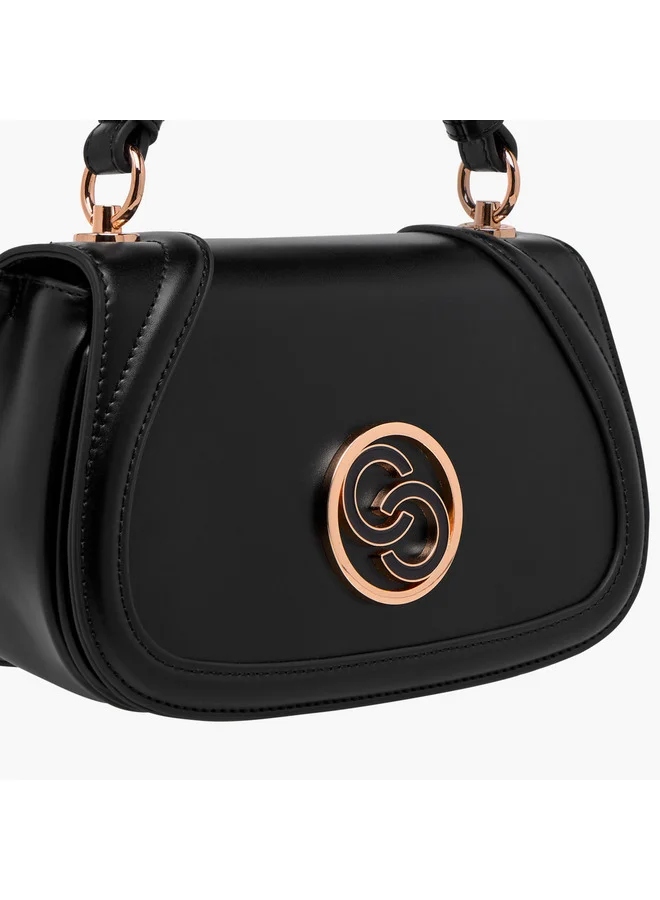 Celeste Women Solid Crossbody Bag with Detachable Strap and Flap Closure