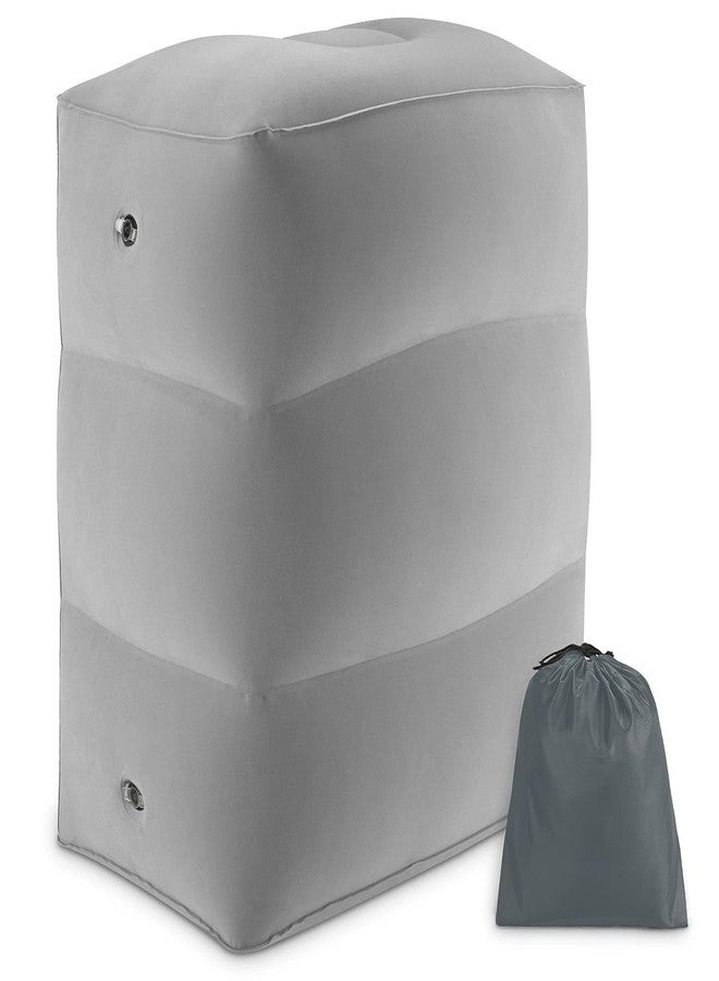 MENOVAS Inflatable Air Travel Pillow Long Travel Footstool Seat Foot Rest Pillow Foldable for Flight Home Office Footstool Self-Inflatable Air for Adult Kids (1 pcs) - Image 1