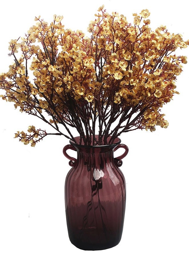 JAKY Global Babys Breath Fabric Cloth Artificial Flowers 6 Bundle European Fake Silk Plants Decor Wedding Party Decoration Bouquets Real Touch DIY Home Garden (Gold-6pcs) - Image 5