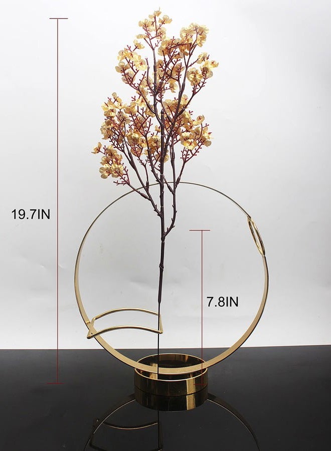 JAKY Global Babys Breath Fabric Cloth Artificial Flowers 6 Bundle European Fake Silk Plants Decor Wedding Party Decoration Bouquets Real Touch DIY Home Garden (Gold-6pcs) - Image 4