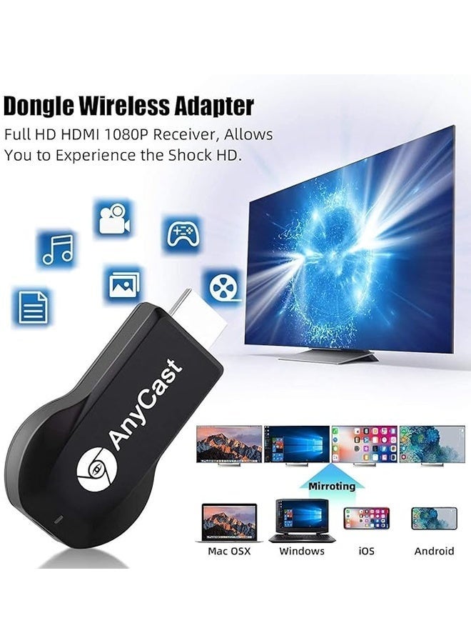 إني كاست جهاز استقبال شاشة واي فاي M2 Plus، محول عرض HDMI لاسلكي بدقة 4K، جهاز استقبال انعكاس شاشة الهاتف المحمول بدقة 1080 بكسل، لأجهزة Android/Mac/iOS Windows - Image 3