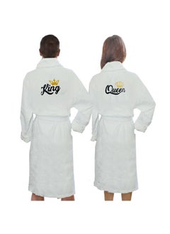 BYFT Embroidered For You (White) Luxury (King & Queen) Personalized Bathrobe-Set of 2, Cotton, Highly Absorbent and Quick dry, Classic Hotel and Spa Quality Bath Linen 400Gsm  - Image 1