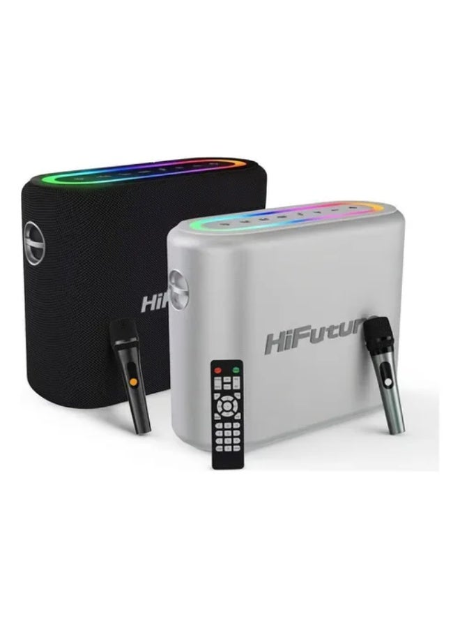 HiFuture Vocalist 300 Premium Wireless Bluetooth Speaker, 150W Powerful Output, Dual Microphones, Deep Bass & Clear Sound, Party Speaker – Silver - Image 1