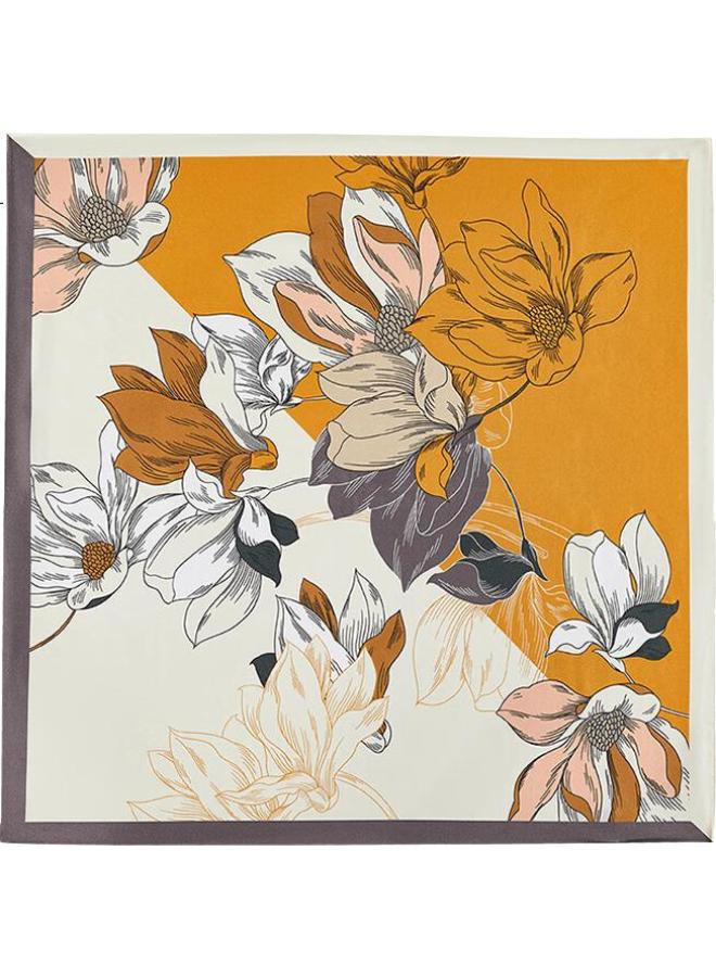 Wanshili Mulberry Silk Scarf For Women, Square Scarf, Gift For Mom And Elders, Silk Birthday Gift Box - Magnolia Ode 75Cm - Image 2