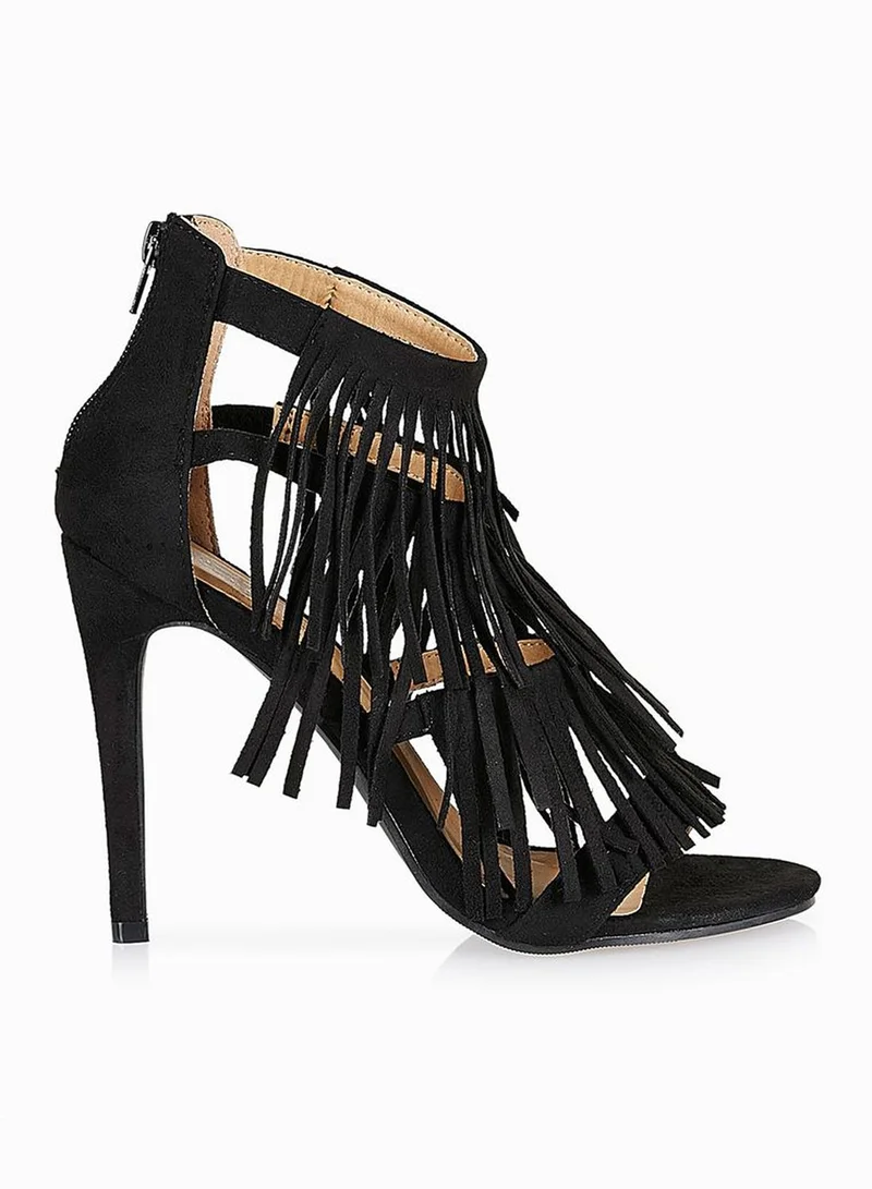 No Doubt Strappy Fringe Sandals