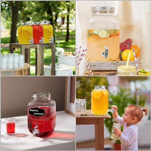 VILON 5 Liter Glass Beverage Dispenser with Leak-Proof Spigot – Large Detox Water Pitcher & Juice Dispenser for Parties – Clear Drink Jar for Iced Tea, Lemonade & Punch - Image 5