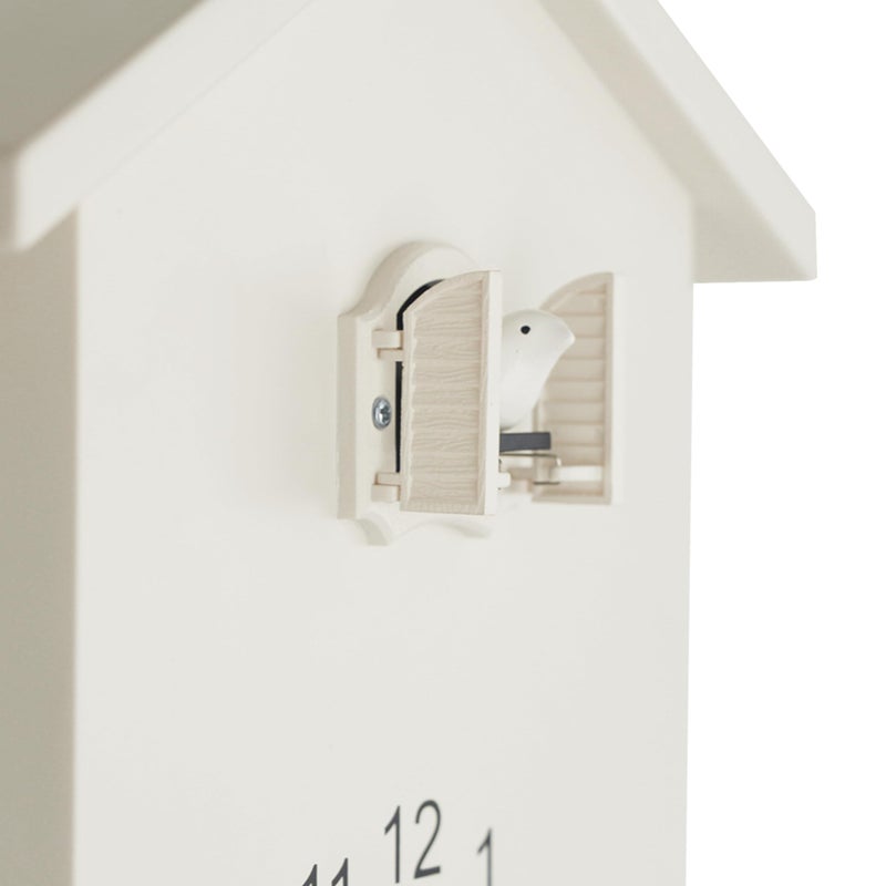 WALPLUS Modern Cuckoo Clocks for Wall Hourly Chiming Coo Coo Clock Volume Adjustable Cookoo Clock Removable Pendulum Christmas Cuckoo Gift White Interior Decoration - Image 4
