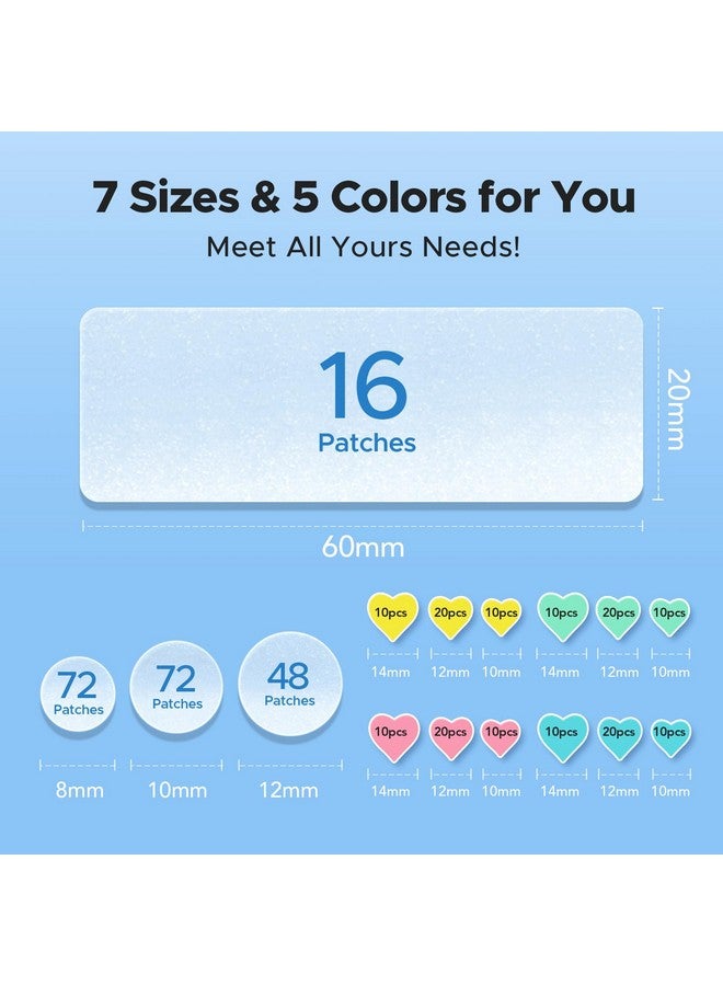 LitBear LitBear 3 IN 1 Acne Patch, 7 Sizes 368 Patches Hydrocolloid Acne Patches for Face, Forehead, Nose, 16 XL Pimple Patches Large for Body, Back, Cute Heart-Shaped Acne Cover Zit Patches Acne Dots Sticker  - Image 3