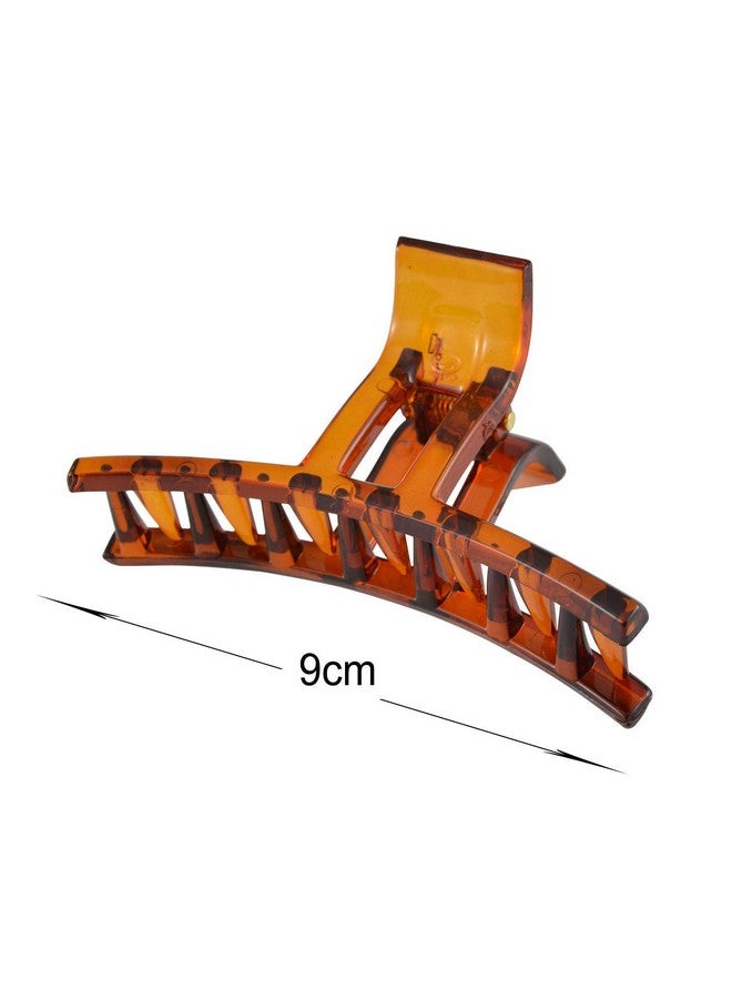 بيردوير مشابك شعر على شكل فراشة من الحجر كبيرة الحجم باللون البرتقالي مستوردة من مادة الأكريليك للنساء (عبوة من قطعة واحدة باللون البرتقالي) مخالب شعر مخالب شعر - Image 3