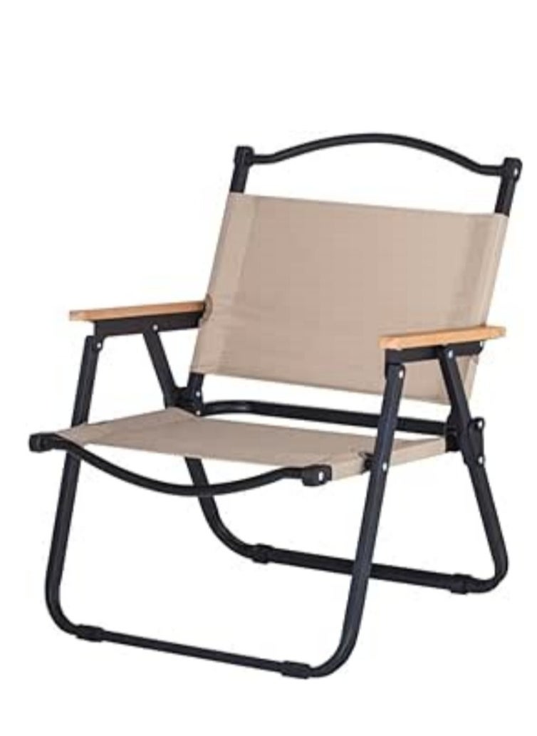 Generic - Folding Camping Chair, Portable Camping Chair, Lightweight Camping Backpacking Chair Foldable, Foldable Beach Chair, for Camping Hiking Garden Travel Beach Picnic BBQ Outdoor (Khaki-Large) - Image 1