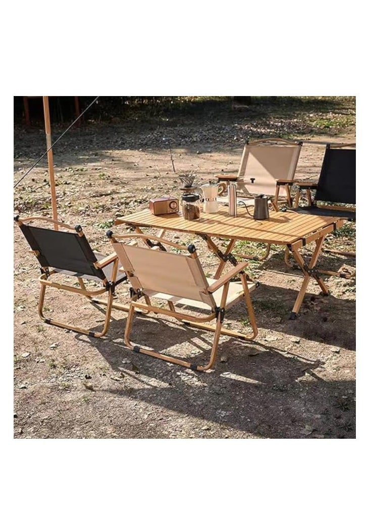Generic - Folding Camping Chair, Portable Camping Chair, Lightweight Camping Backpacking Chair Foldable, Foldable Beach Chair, for Camping Hiking Garden Travel Beach Picnic BBQ Outdoor (Khaki-Large) - Image 1