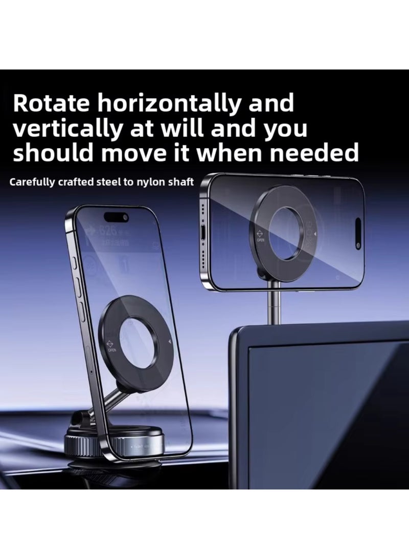 Fine Productions 360° Magnetic Phone Holder for Car Strong Suction Mag Safe & For All Smartphones Magnetic Ring Included White - Image 5