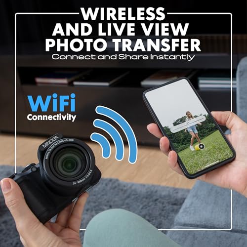 Minolta MN40Z 20MP Digital Camera – 40x Optical Zoom, 1080p FHD Video, 3.0" LCD, Wi-Fi, Face/Smile/Blink Detection – Black - Image 3