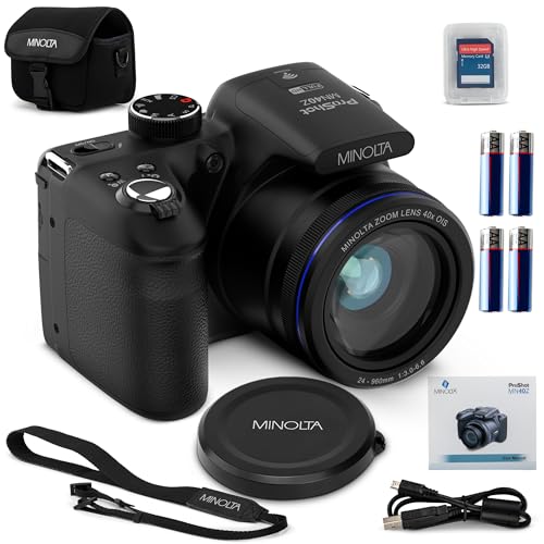 Minolta MN40Z 20MP Digital Camera – 40x Optical Zoom, 1080p FHD Video, 3.0" LCD, Wi-Fi, Face/Smile/Blink Detection – Black - Image 1
