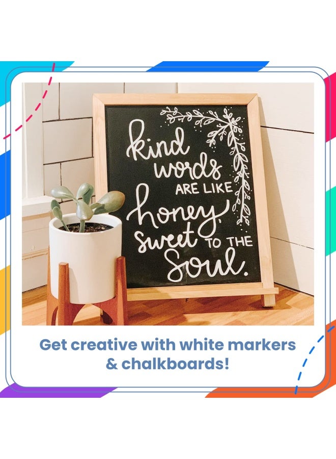 Chalkola White Chalkboard Chalk Markers - White Dry Erase Marker For Blackboard Chalkboard Signs Windows Glass Variety Pack - Fine And Jumbo Size Ink Pens 1Mm 3Mm 6Mm 10Mm 15Mm - Image 5
