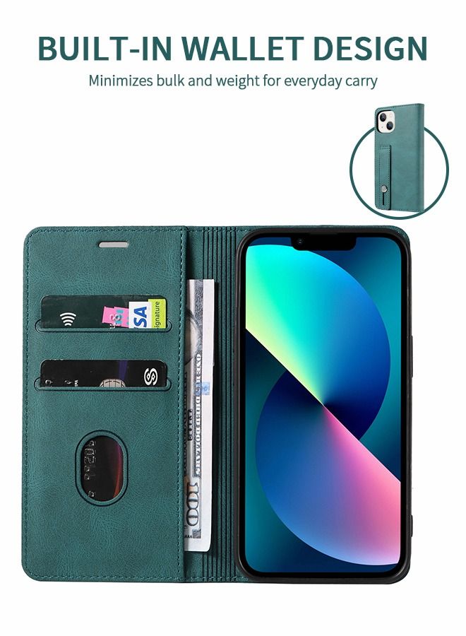 GROIC Wallet Case for IPhone 14 6.1 Inch Magnetic PU Leather Protect Folio Cover with Adjustable Wrist Strap Stand Card Slot Shell - Image 5