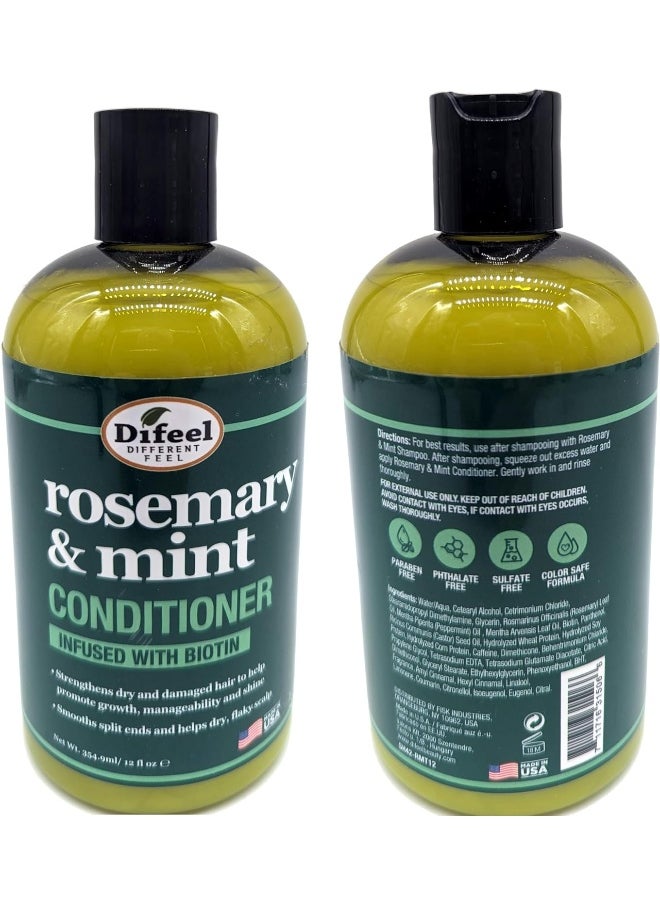 difeel Rosemary And Mint Hair Strengthening Conditioner With Biotin 355Ml  - Image 5