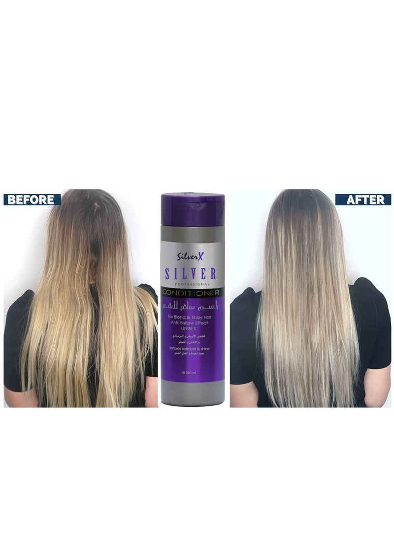 SilverX For Blonde, Ash, Light hair treatment color corrector purple, SALT&SULFATE FREE 350ml - Image 2