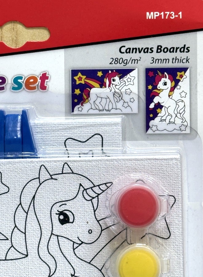 MOTARRO Motarro High-Quality Painting Picture Frame Set – 2 Canvas Boards (10.2cm × 15.2cm) + 1 Easel + 6 Paint Colors + 1 Brush + Gift Motarro Clay (6 Painting colors) - Unicorn - Image 3