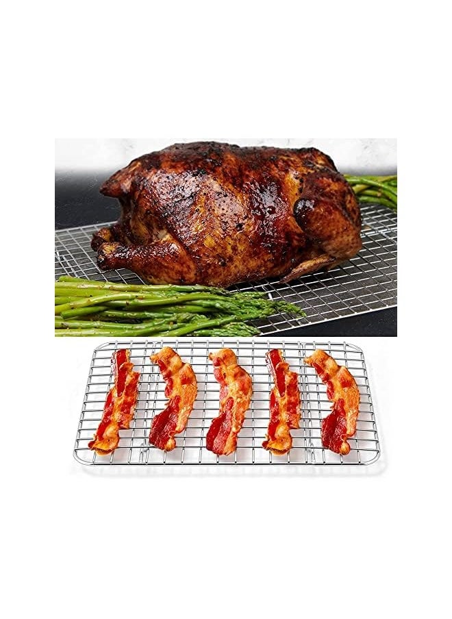 Beauenty - Cooling Racks for Baking，Stainless Steel Wire Rack Baking Rack Oven Rack Cookie Rack，Oven Safe，Rust-Resistant Rack for Cooking，Baking，Roasting And Grilling(size 26CM*20CM) - Image 1
