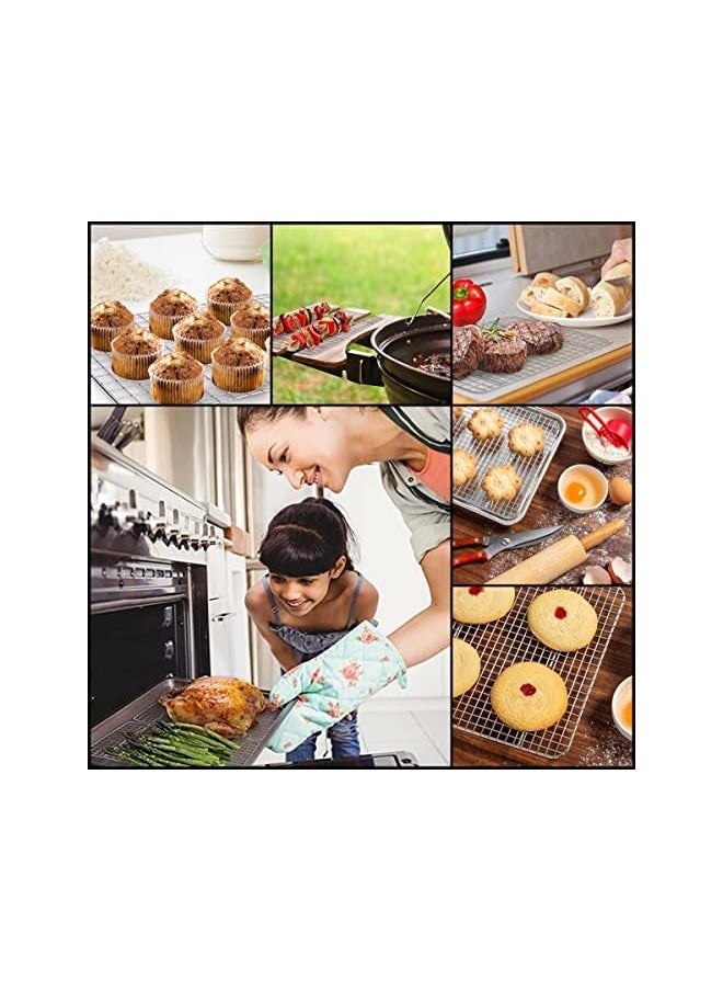 Beauenty - Cooling Racks for Baking，Stainless Steel Wire Rack Baking Rack Oven Rack Cookie Rack，Oven Safe，Rust-Resistant Rack for Cooking，Baking，Roasting And Grilling(size 26CM*20CM) - Image 1
