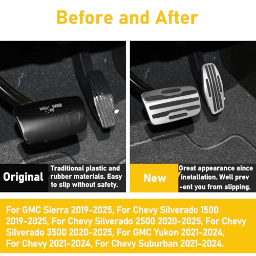 TTCR-II for Chevy Silverado 1500 Pedal Covers 2019-2025, Compatible with GMC Sierra Pedals 2019-2025, for Yukon Racing Pedal 2021-2024 Suburban and 2021-2024 Tahoe (Auto, 2Pcs) - Image 3