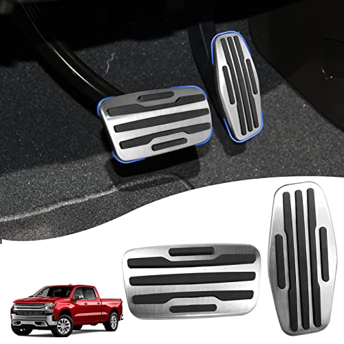 TTCR-II for Chevy Silverado 1500 Pedal Covers 2019-2025, Compatible with GMC Sierra Pedals 2019-2025, for Yukon Racing Pedal 2021-2024 Suburban and 2021-2024 Tahoe (Auto, 2Pcs) - Image 1