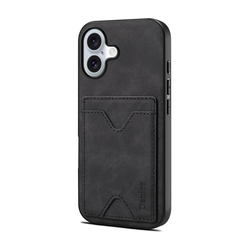 Denior For Iphone 17 D06 Pu Back Cover Card Slot Holder Phone Case(Black) - Image 1