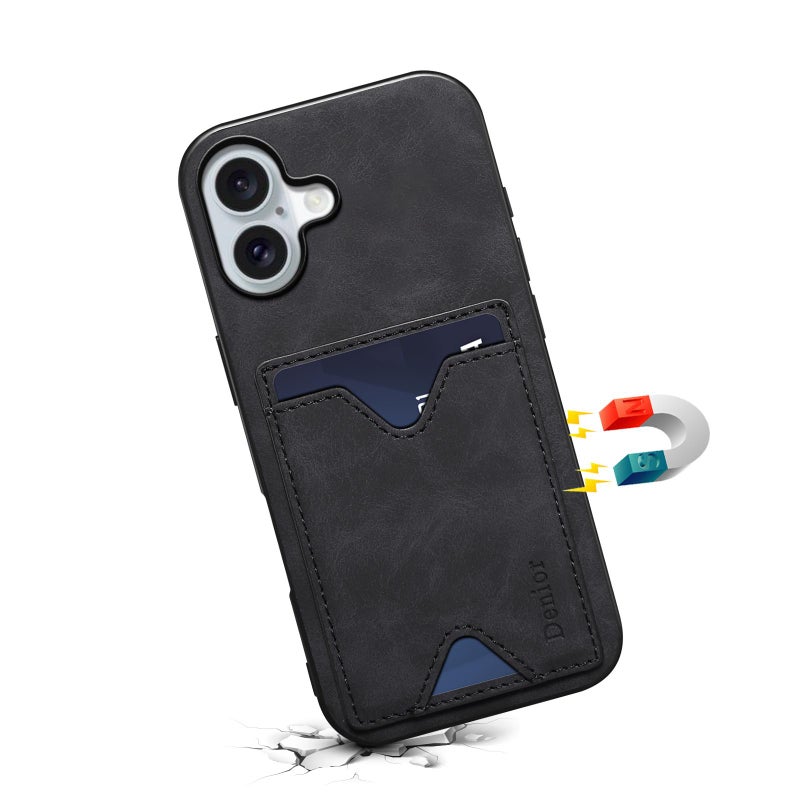 Denior For Iphone 17 D06 Pu Back Cover Card Slot Holder Phone Case(Black) - Image 4