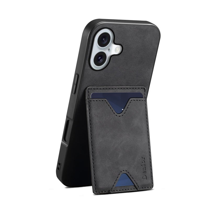 Denior For Iphone 17 D06 Pu Back Cover Card Slot Holder Phone Case(Black) - Image 5