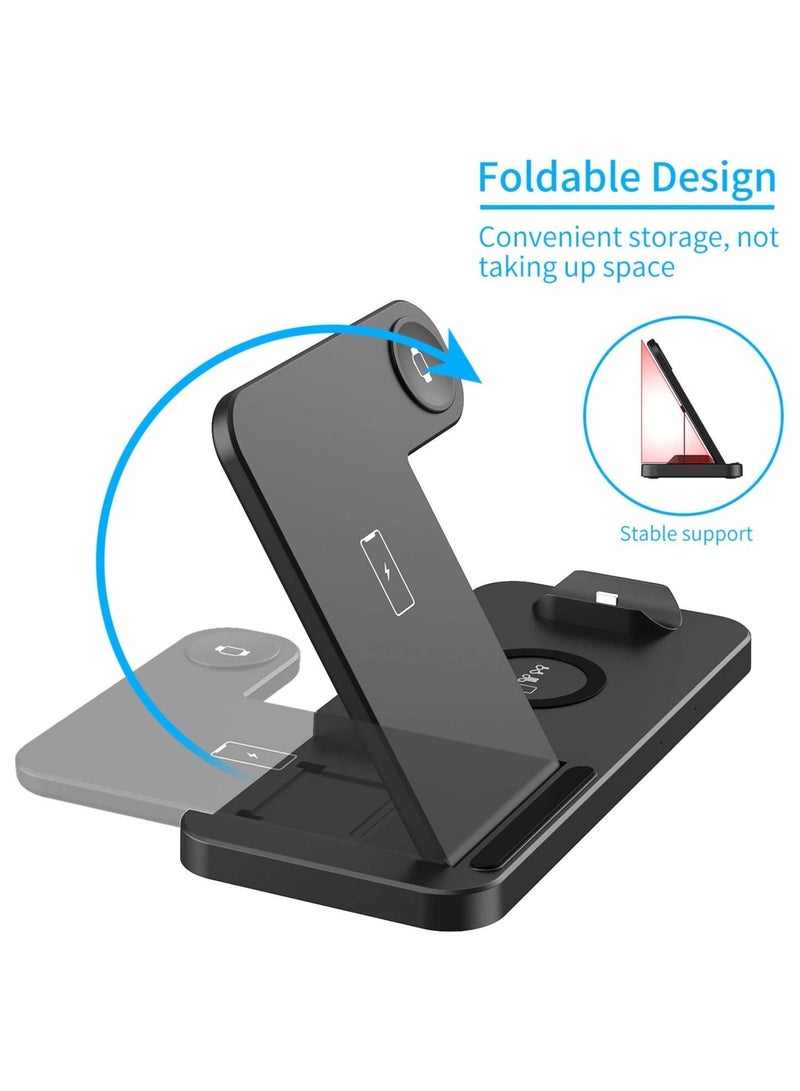 4 in 1 Wireless Charging Stand,, Fast Charger for Apple Watch, iPhone 13/12/11/ Pro Max/Mini/11/Pro/AirPods/Samsung smart phone etc - Image 2