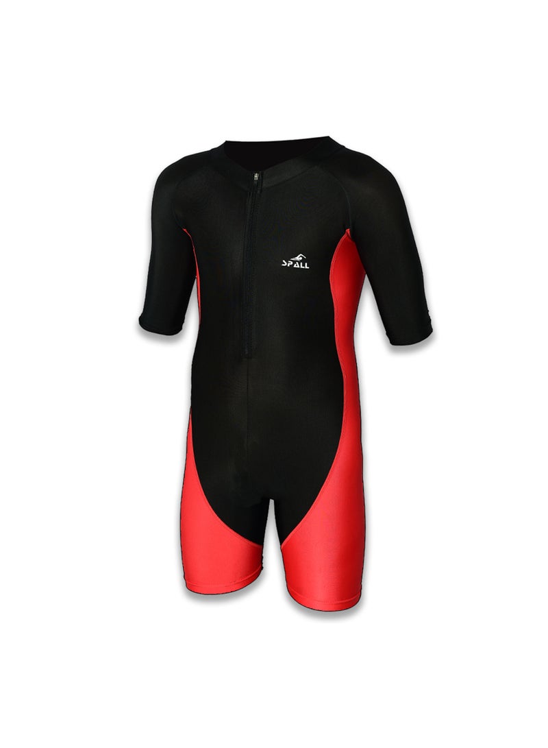 Spall Swimming Short Sleeve  Front Zipper Warm Shorty Diving Suit Sun Protection Suitable for Wakeboarding Diving Snorkeling Sailing - Image 2