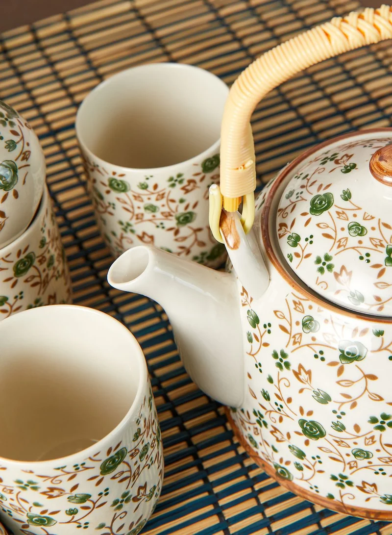 Noire Edit 7 Piece Floral Tea Cup Set