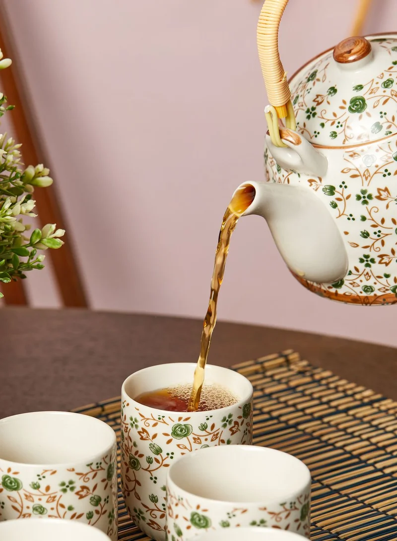 Noire Edit 7 Piece Floral Tea Cup Set