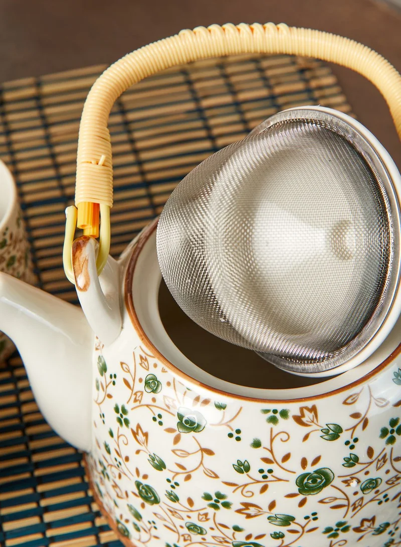 Noire Edit 7 Piece Floral Tea Cup Set