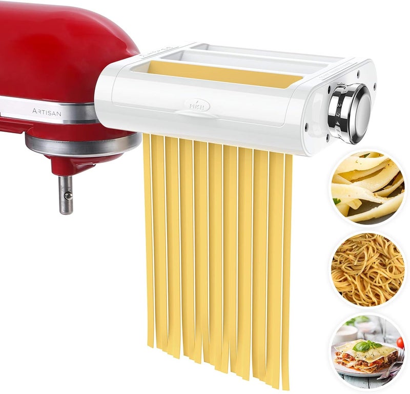 Antree Pasta Maker Attachment 3 in 1 Set for KitchenAid Stand Mixers Included Pasta Sheet Roller, Spaghetti Cutter, Fettuccine Cutter Maker Accessories and Cleaning Brush - Image 1