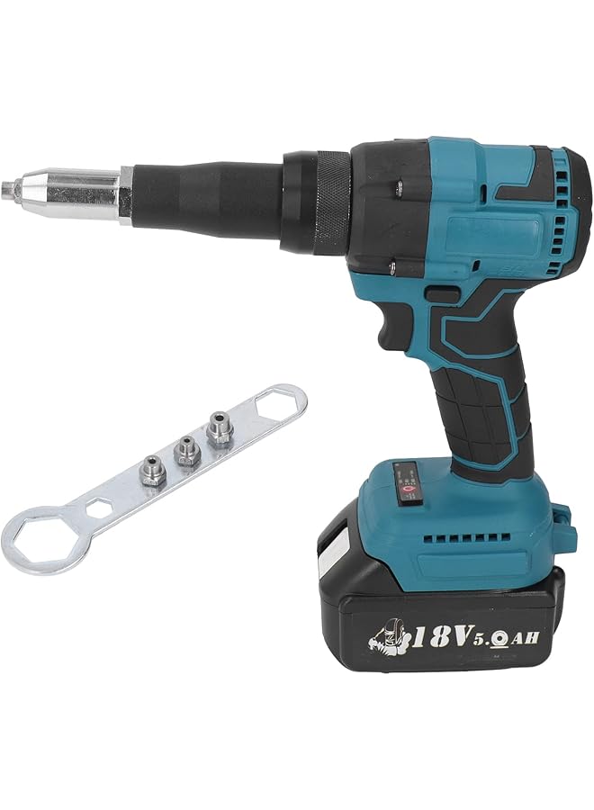 Cordless Rivet Gun, 360W 18V Lithium-Ion Heavy Duty Cordless Brushless Electric Rivet Gun, Led Electric Automatic Brushless Blind Riveter Tool Kit, Professional Rivet Nut Hand Tool - Image 4