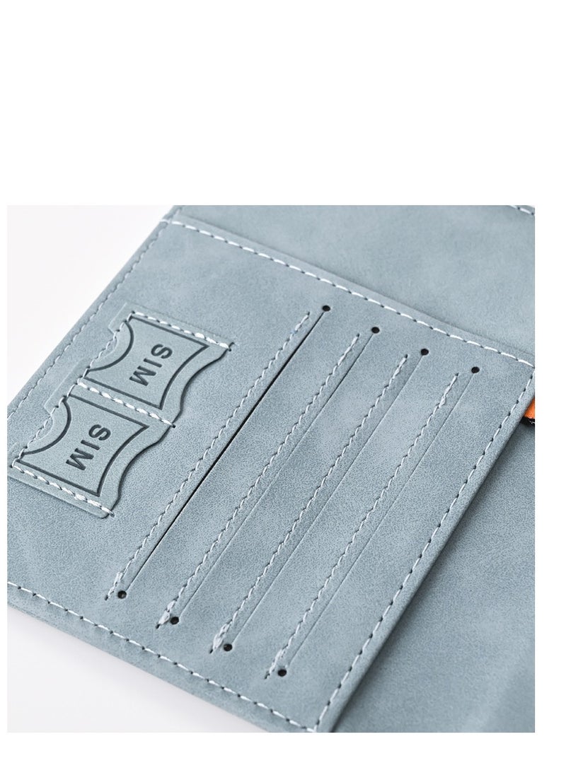 Generic 2 Pieces Grey Passport Holder Protective Case and Luggage Tag, PU Leather Magnetic Buckle Passport Bag PFID Anti-Magnetic Multi-Card Passport Book Multi-Function Passport Bag, Suitable for Men and Women Travel Accessories (Gray)  - Image 5