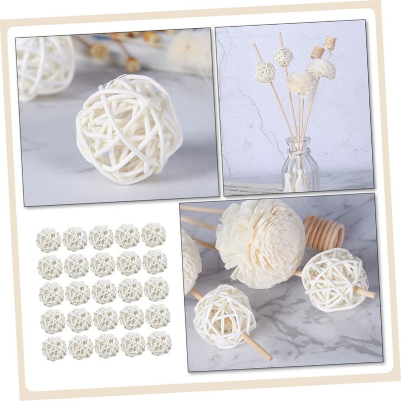25 Pcs Natural Rattan Balls For Aromatherapy And Home Decor Wicker Decorative Balls - Image 4